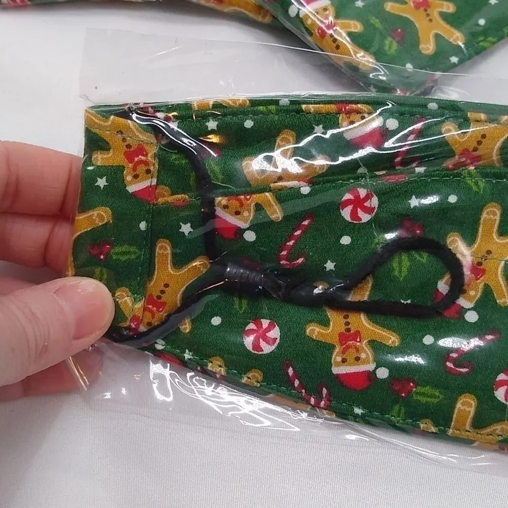 Christmas Gingerbread Man SZ KIDS Candy Cane Cloth Mask (4 available)